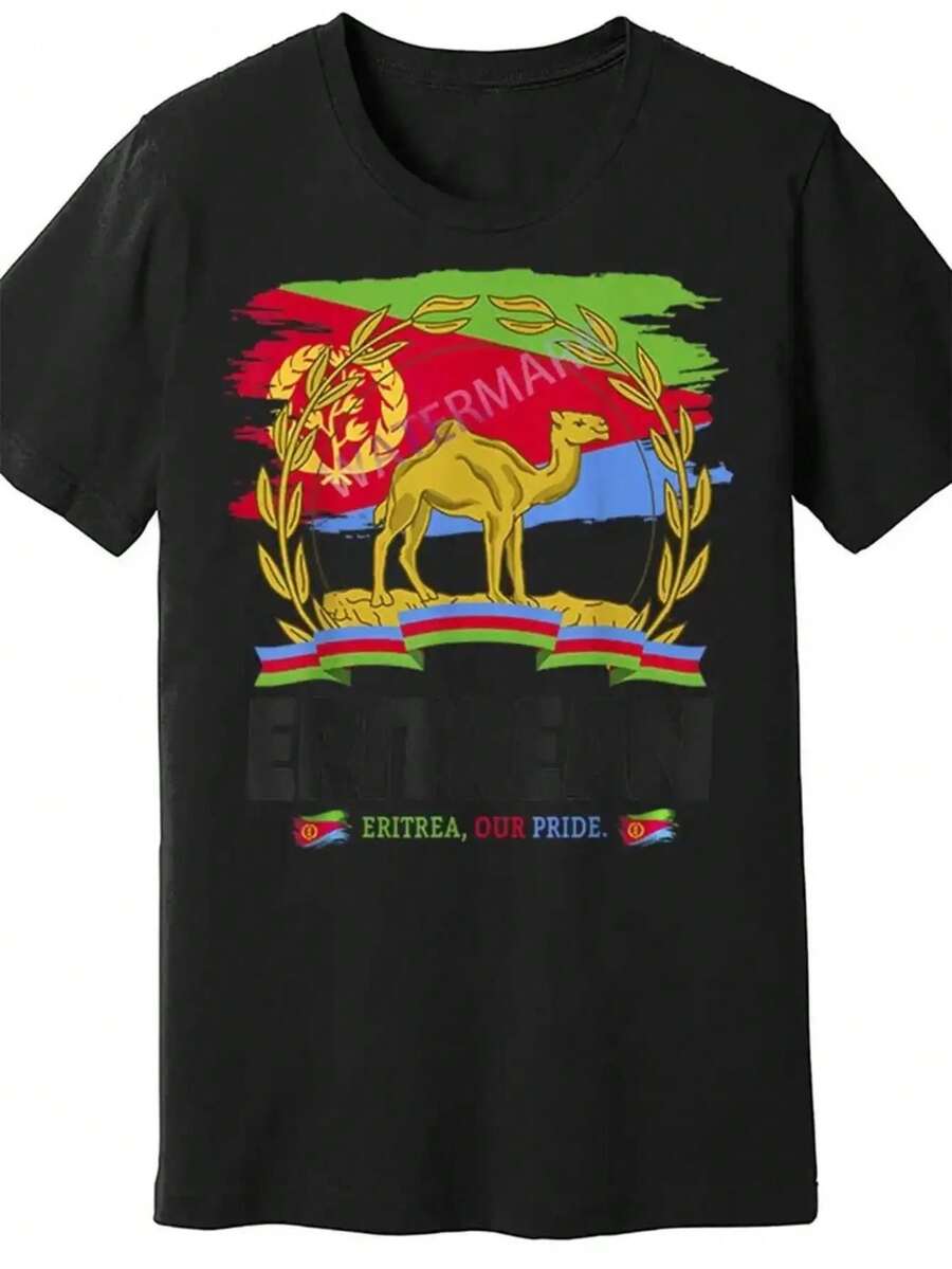 Unisexs Eritrean Flag Camel Graphic TShirt 100 Cotton Breathable Tee With Vibrant Eritrea Our S