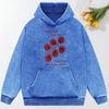 Cartoon Tomatoes Creative Print Female Washed Clothes Cotton Hoodies Pocket Loose Sweatshirt Casual Multicolor Hoody