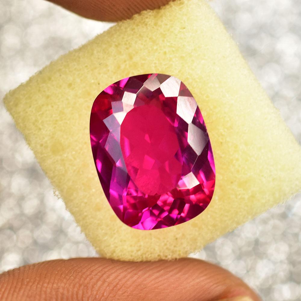 CERTIFIED 12.60 Ct NATURAL Pink Ruby UNIQUE Cushion Cut Loose Gemstone