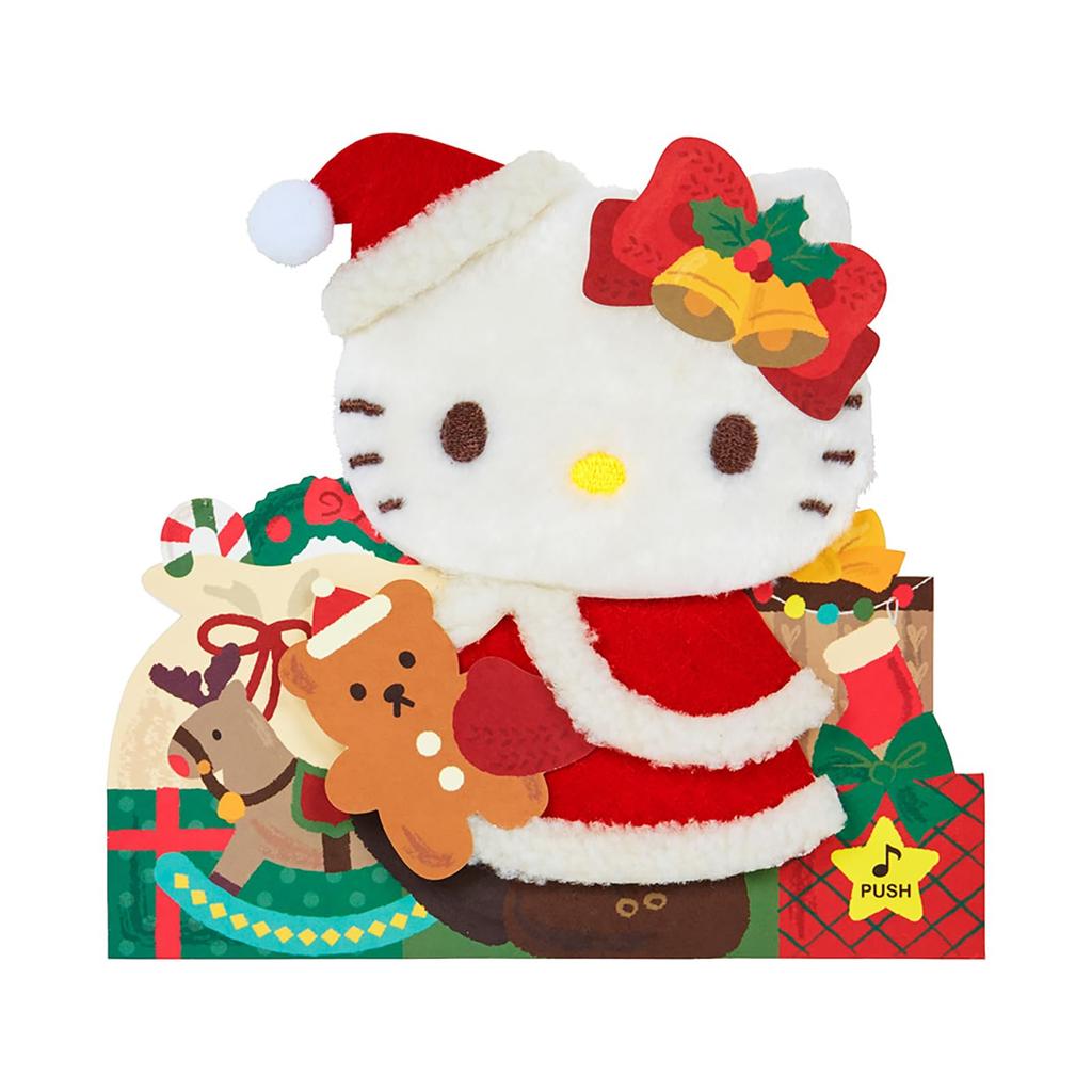 Sanrio Christmas Card Light Melody Card Hello Kitty Fluffy Message Card Greeting Card 109924 & JXPM26-4