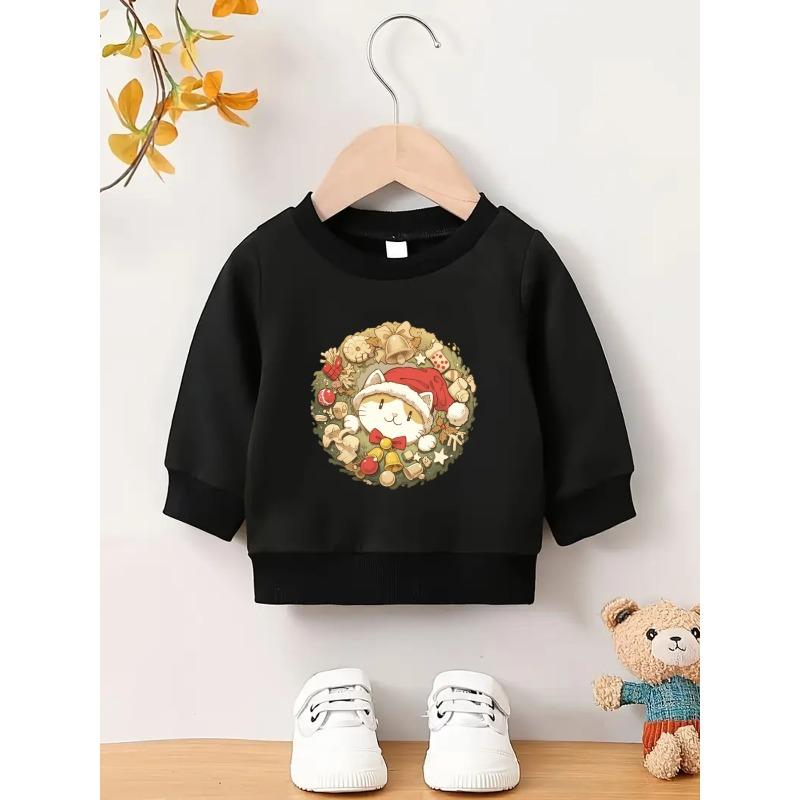 Kids Sweatshirt, Christmas Dreamy and Sweet Printed Pattern, Skin Friendly and Durable ,Spring and Autumn Baby Versatile Thin Round Neck Hoodie