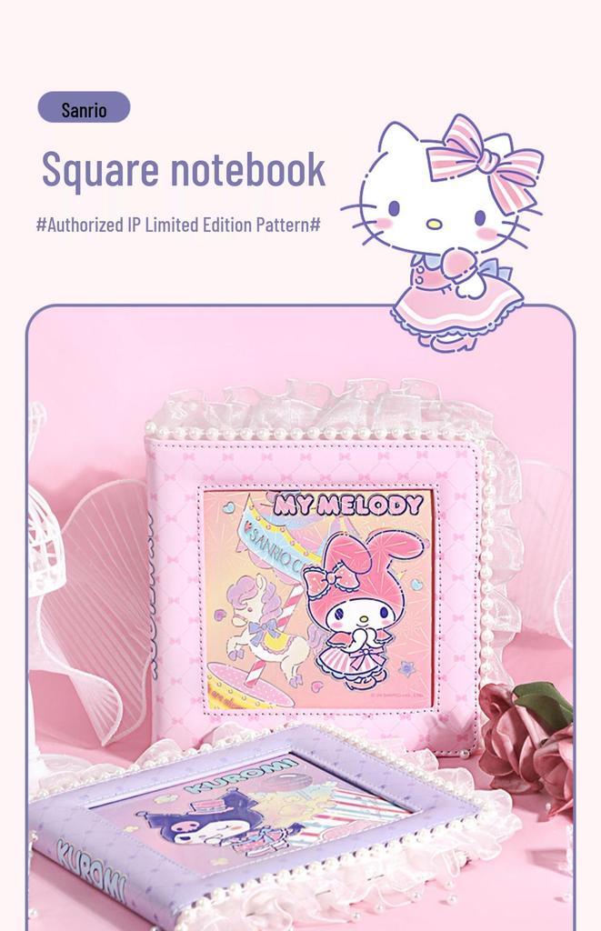 Sanrio Cartoon Notebook - 80 Sheets, Cute Designs featuring Pochacco, Kuromi, Hello Kitty