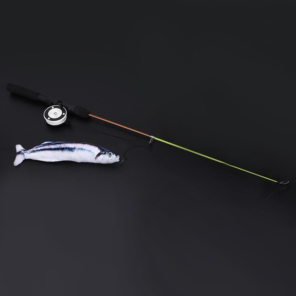 Plastic Simulation Telescopic Pet Cat Funny Teaser Dangler Rod Stick with Catnip Interactive Training Toy