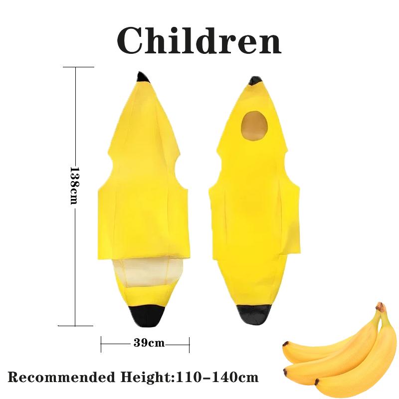 

Adult Unisex Funny Banana Suit Yellow Costume Light Halloween Fruit Fancy Party Festival Dance Dress Costume AS the show