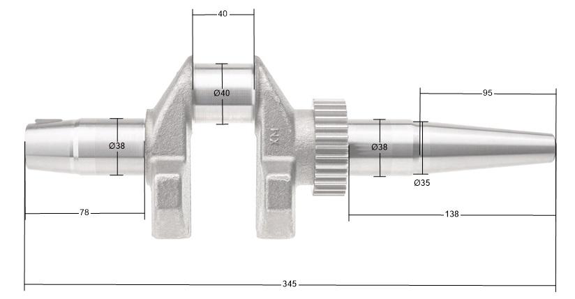 Wał Korbowy Rato Silnik R670 Agregat Ag10E-3F 13300-Z120120-0000