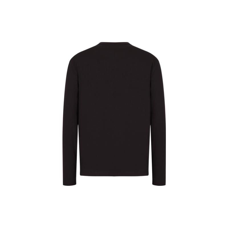 Emporio Armani Ss23 Ea7 Series Letter Logo Print Crew Neck Long Sleeve T-Shirt Men Tops Black 3RPT64-PJ03Z-1200