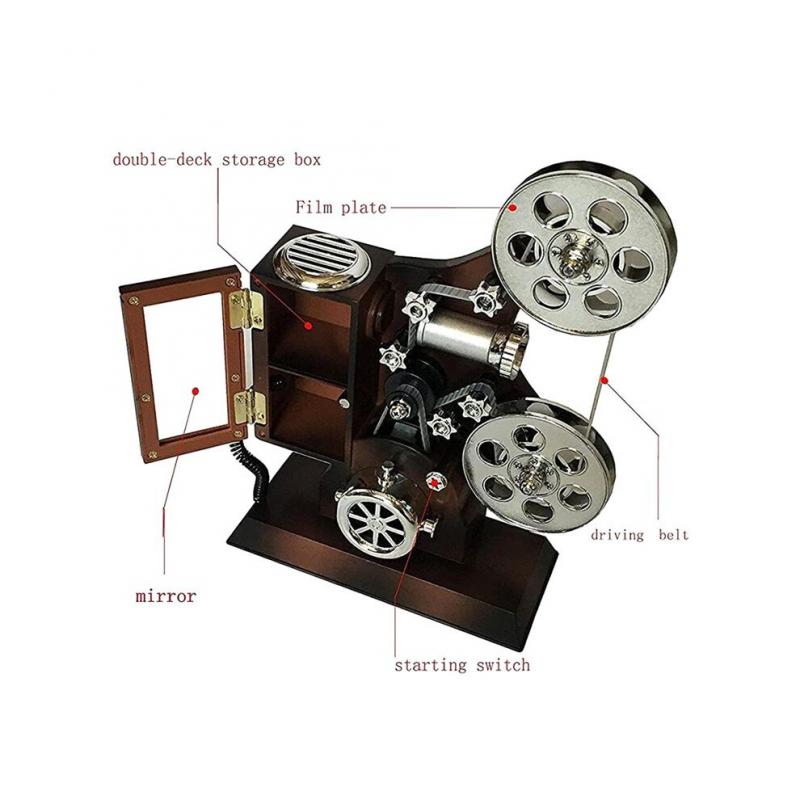 Filmprojektor-Spieluhr, -Spieluhr im Antiken Vintage-Stil, Spielt Melodien Als Geburtstagsdekoration für Zuhause/BüRo/Arbeitszimmer