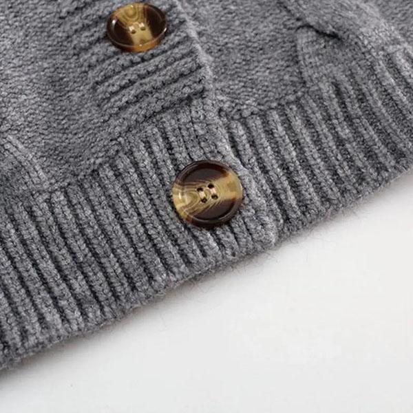 Ženy Krátký kardigan Pletený svetr Podzim Zima Dlouhý rukáv Svetřík s výstřihem do V Vesty pro volný čas Knoflíky Dámské kabáty