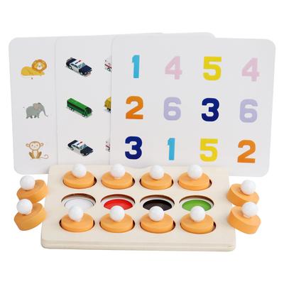 Montessori Memory Match Chess Game 3D Puzzles Wooden Early Educational Family Party Casual Interaction Game Toy for Children Kid