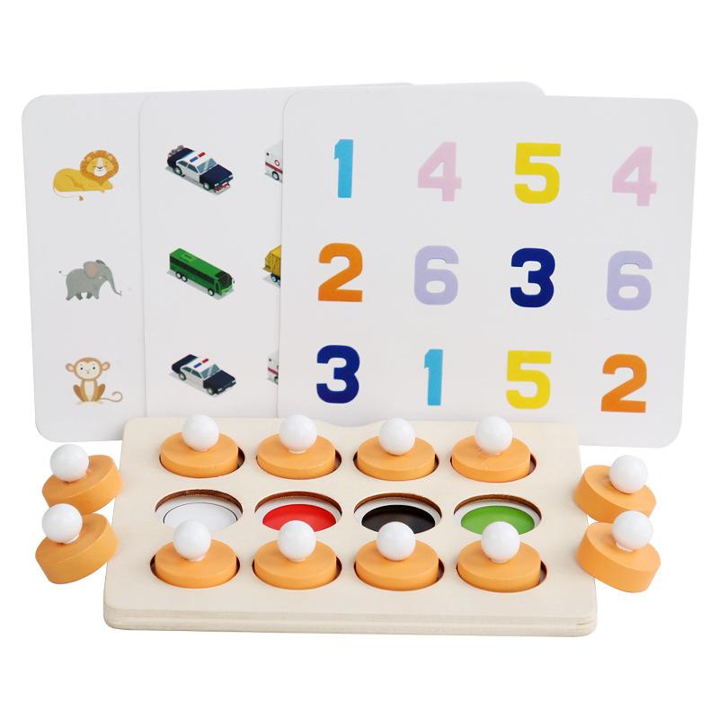 

Montessori Memory Match Chess Game 3D Puzzles Wooden Early Educational Family Party Casual Interaction Game Toy for Children Kid