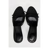 Slippers for Women Wearing Exquisite Summer Haute Couture with Fine Straps, French Style Black Cat Heel Clip Toe Beach Sandals