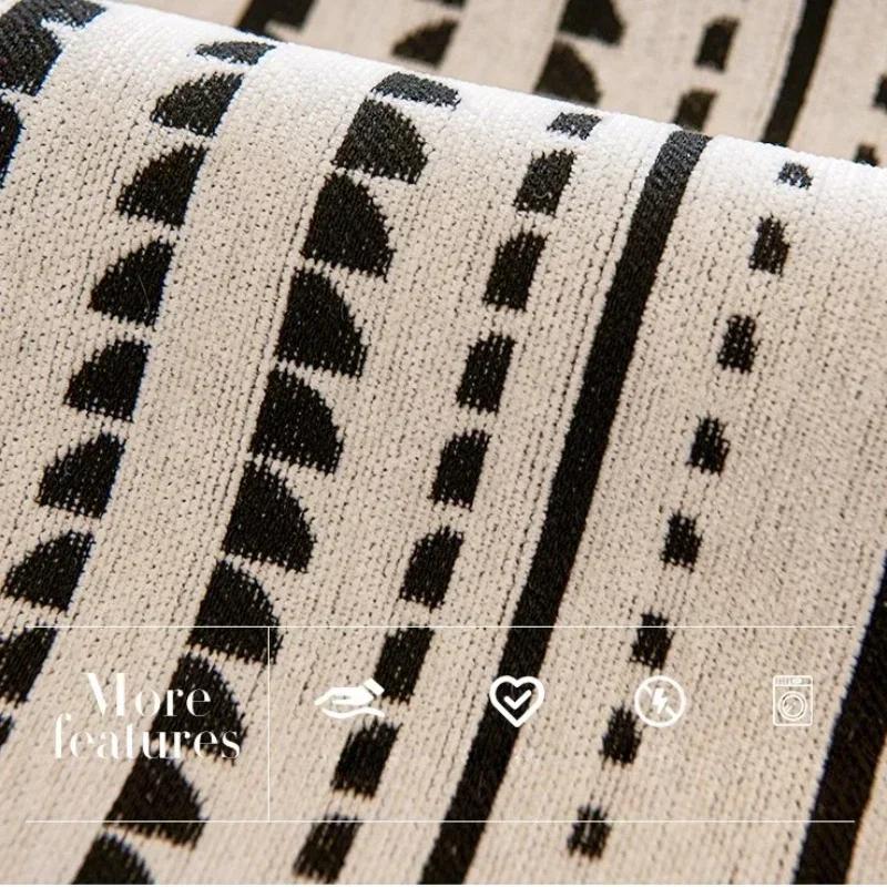 Nordic Striped Print Sofa Cover Chenille  All-season Universal Living Room Sofa Towel Non Slip L-shaped Sofa Cushion Home Decor