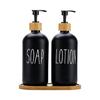 2 Stück 500ml Glas Seifenspender Flasche Hand Flüssigseifenbehälter Zum Aufbewahren von Duschgel Händedesinfektionsmittel Lotion Shampoo