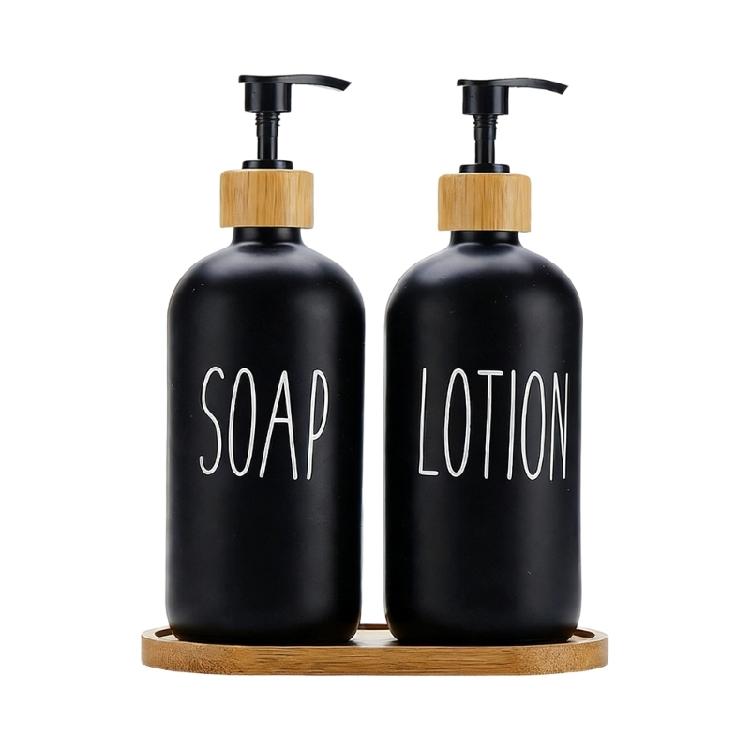 2 Stück 500ml Glas Seifenspender Flasche Hand Flüssigseifenbehälter Zum Aufbewahren von Duschgel Händedesinfektionsmittel Lotion Shampoo