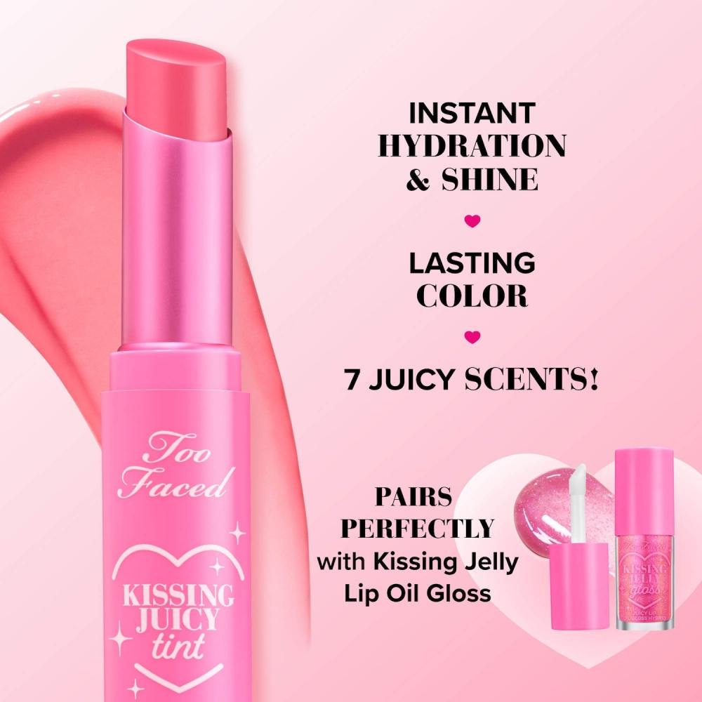Too Faced KissinG Juicy Tint Lip Balm 0.10 Oz 3.0 G Peach rinGs Peachy Nude