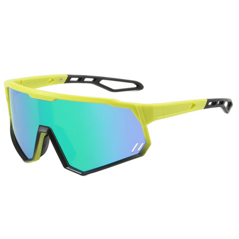 

Fashionable Cycling Glasses Trendy Outdoor Sports Integrated Windsinks Sunglasses Colorful Polarized Sunglasses 9965P зелёный