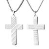 American Flag Stars & Stripes Men's Stainless Steel Cross Necklace Pendant