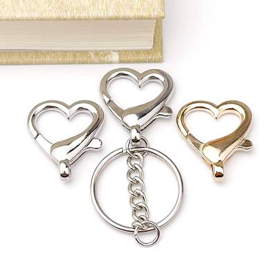 Metal Big Heart Shaped Lobster Clasp Zinc Alloy Love Keychain Hook Buckle DIY Bag Toy Pendant Connecting Accessories