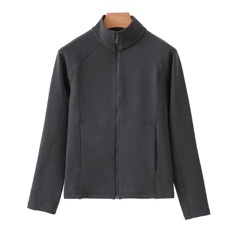 Lulu Women's Sand Wash Softshell Jacket: Brushed, Light Sport Long Sleeve with Stand Collar & Zipper for Autumn/Winter