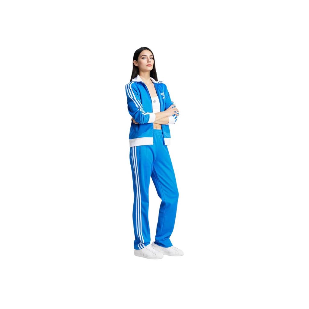 adidas Originals Beckenbauer Retro Fußball Inspiriertes Durchgehender Reißverschluss Trainingsjacke Damen Normale Passform Blau IY2223