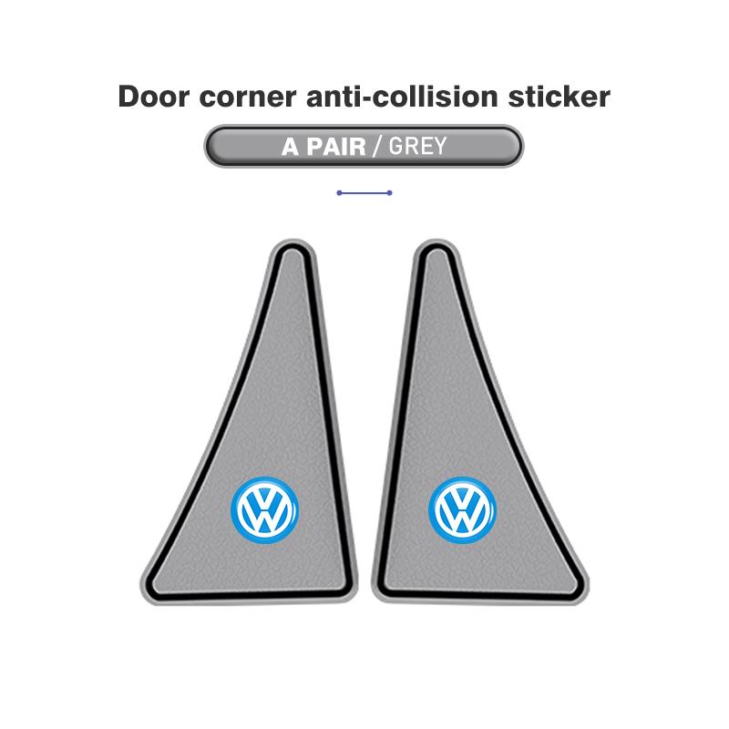 For Volkswagen VW 2Pcs Car Door Corner Cover Anti-collision Protection Sticker Scirocco Jetta Beetle Golf 4 5 6 Passat Polo B5 Sk0