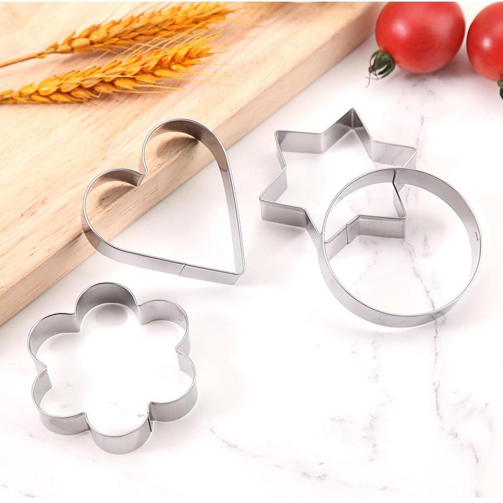 Cookie Cutter 12pcs Metal Cookies Cutters Set Creative Star Cookie Cutter Round Heart Flower Shaped Egg Molds Baking Tools