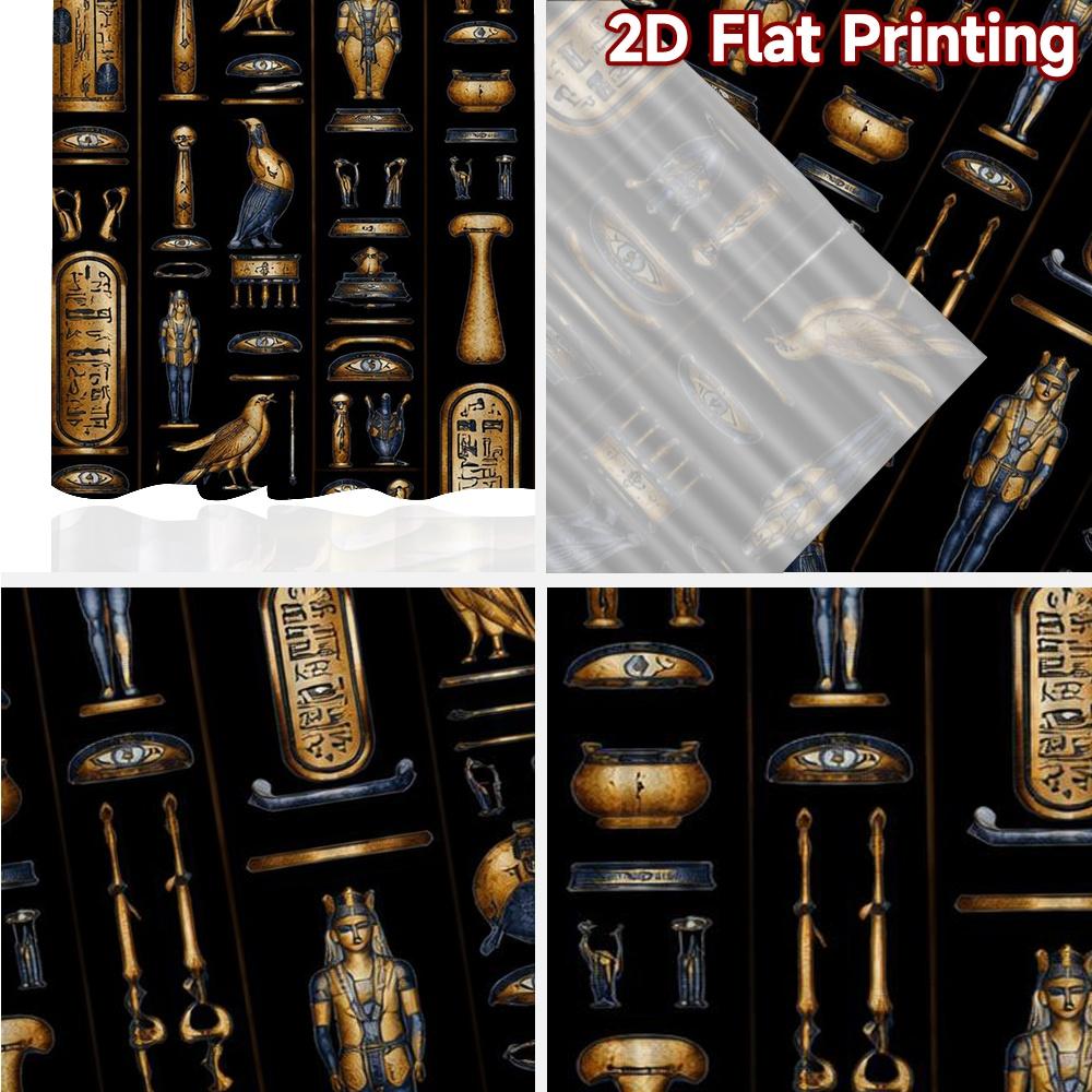 2D FLAT PRINTING 2pcs Curtains (Without Rod) Egyptian Symbols Illustration Modern Curtains Polyester Easy Install Curtains Art