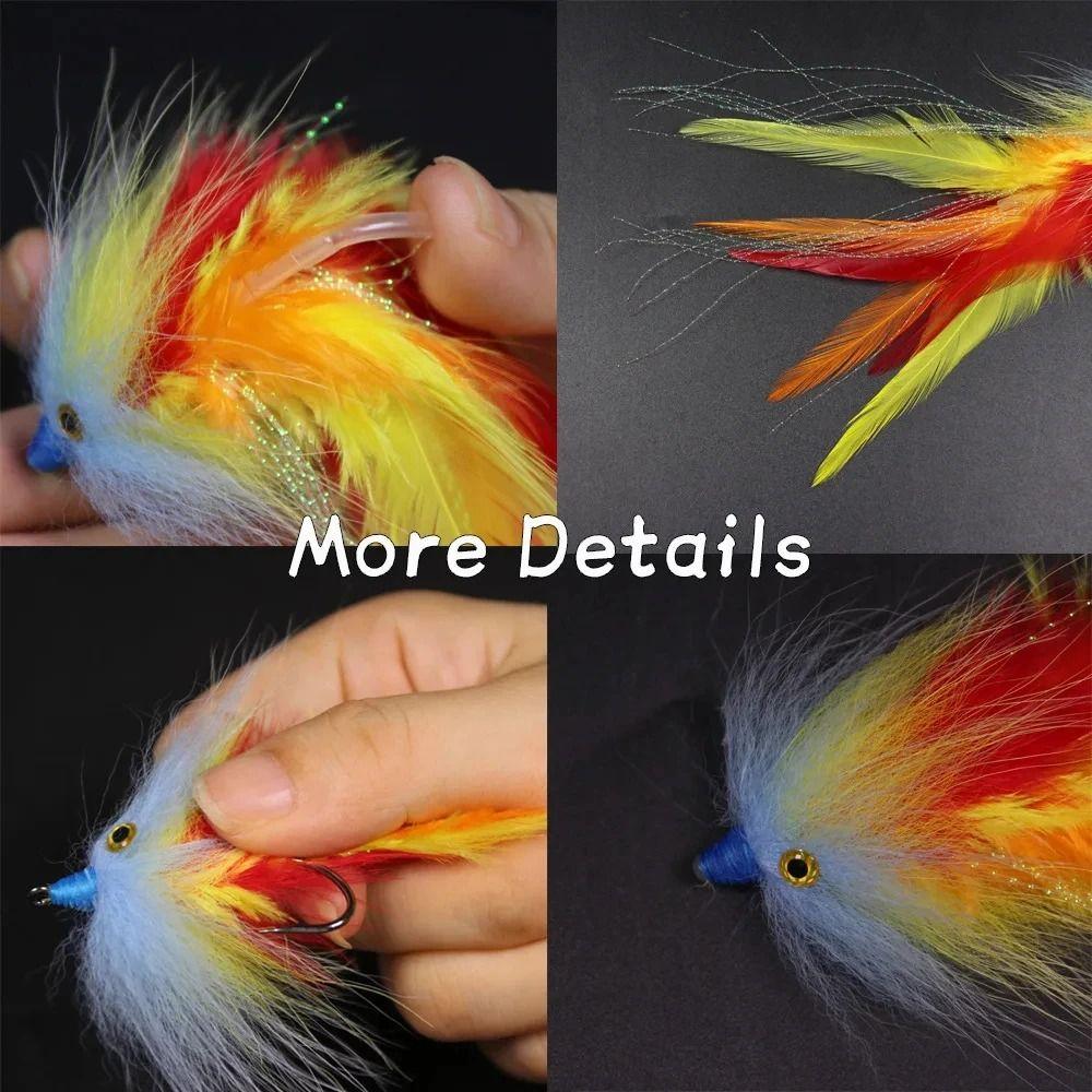 Colorful Ribbon Fly Fish Tuna Lures Flash Line Squid Skirt Lure  Freshwater Saltwater