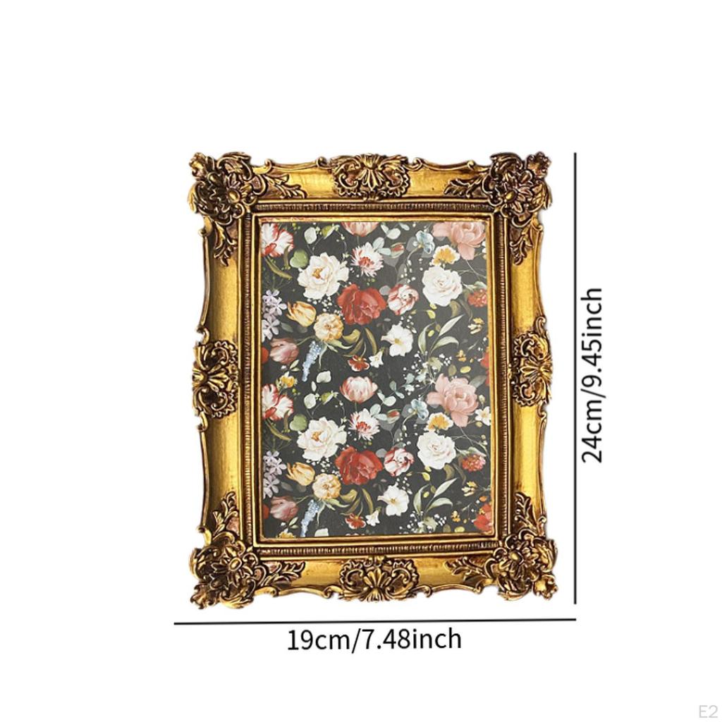 Resin Photo Frame Picture Display Holder European Design Carved for Home Office Desk