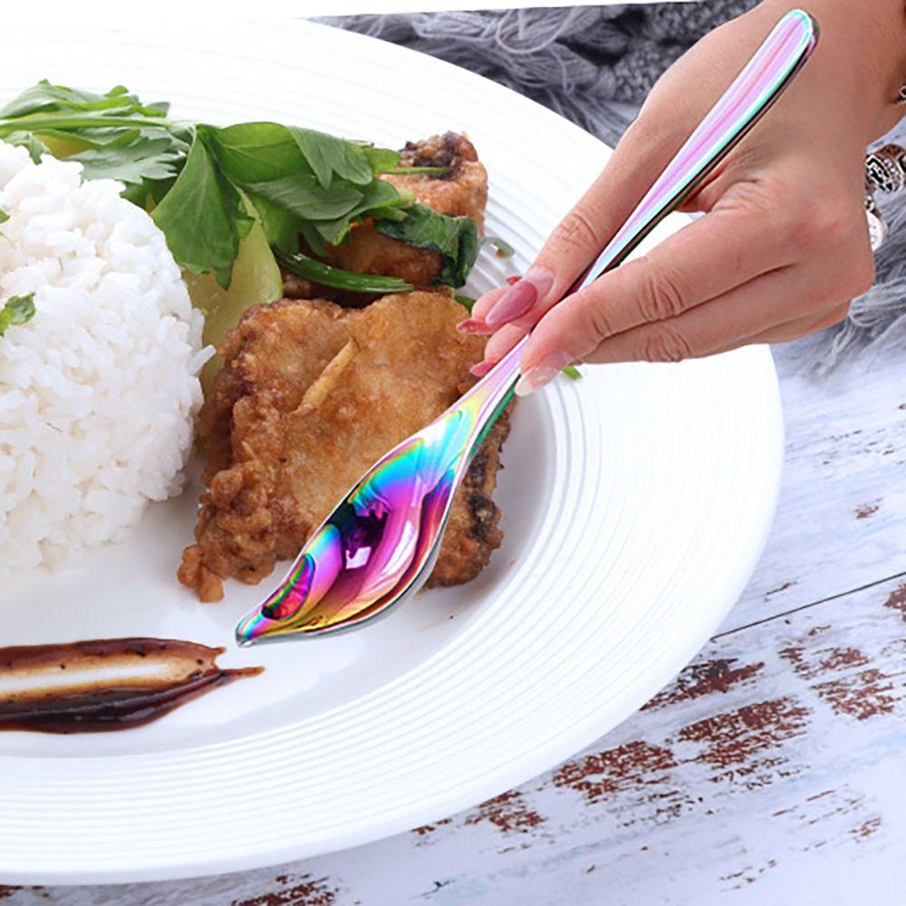 Stainless Steel Saucier Spoon Honey Sauce Decorating Spoon DIY Metal Spoons