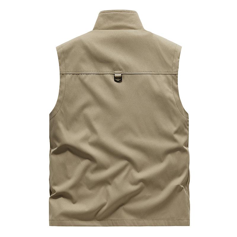 Spring and Autumn Tooling Vest Men's Multi-pocket Vest Outdoor Fishing Photography Men's Vest Middle-aged Coat
