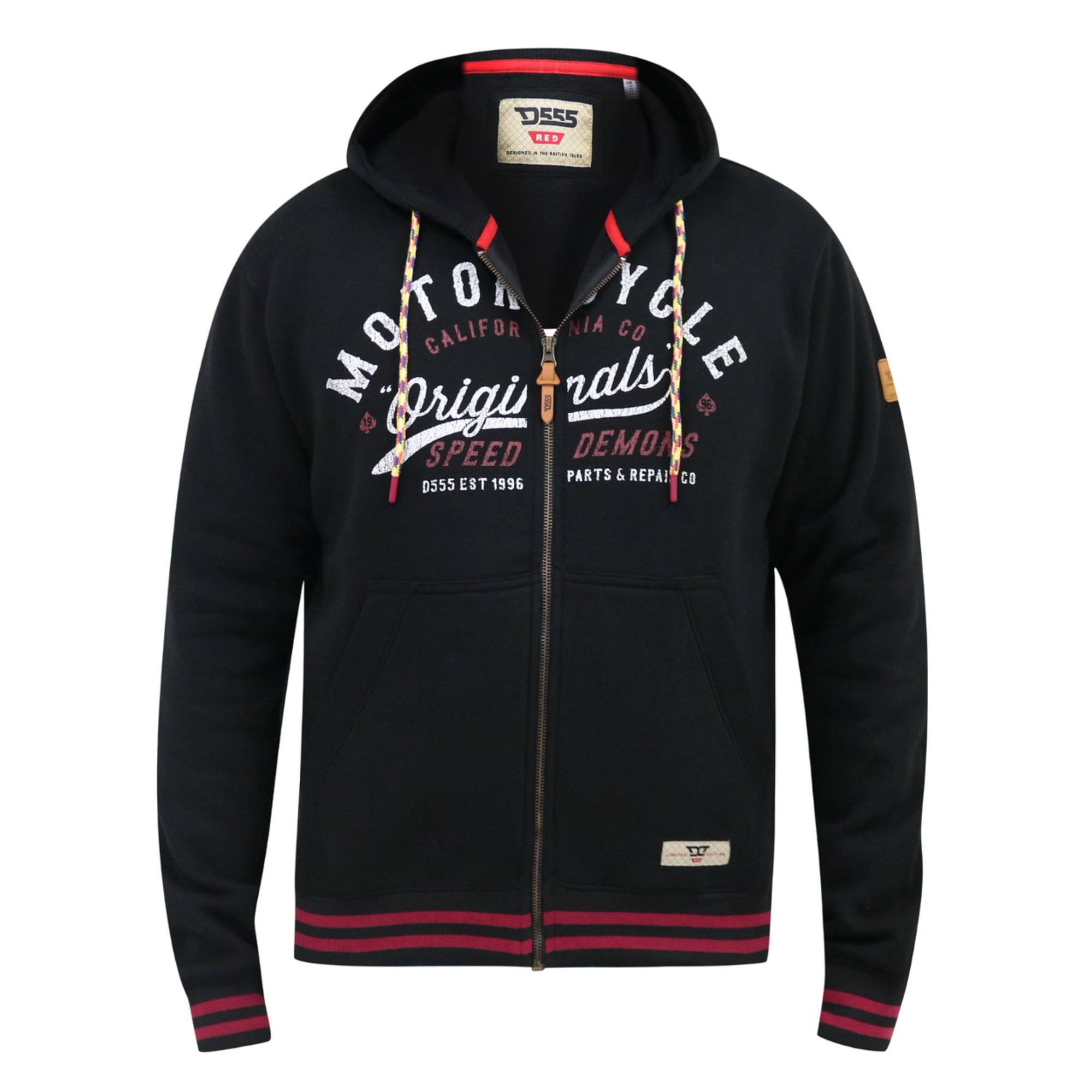 Duke Heren D555 Patrick Volledige Rits Volledige Rits Hoodie S zwart