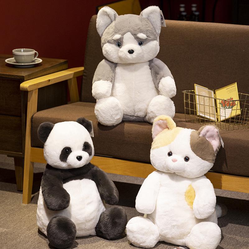 Lazy Animal Plush Toy Series: Shiba Inu, Husky, Panda, Tricolor Cat Cushion for Birthdays