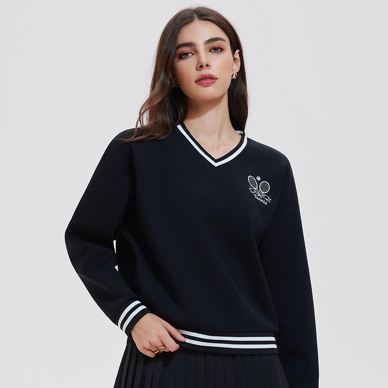 

Women s Long Sleeve College Style Hoodie - Winter Running Loose Fit Top XXXL чорний