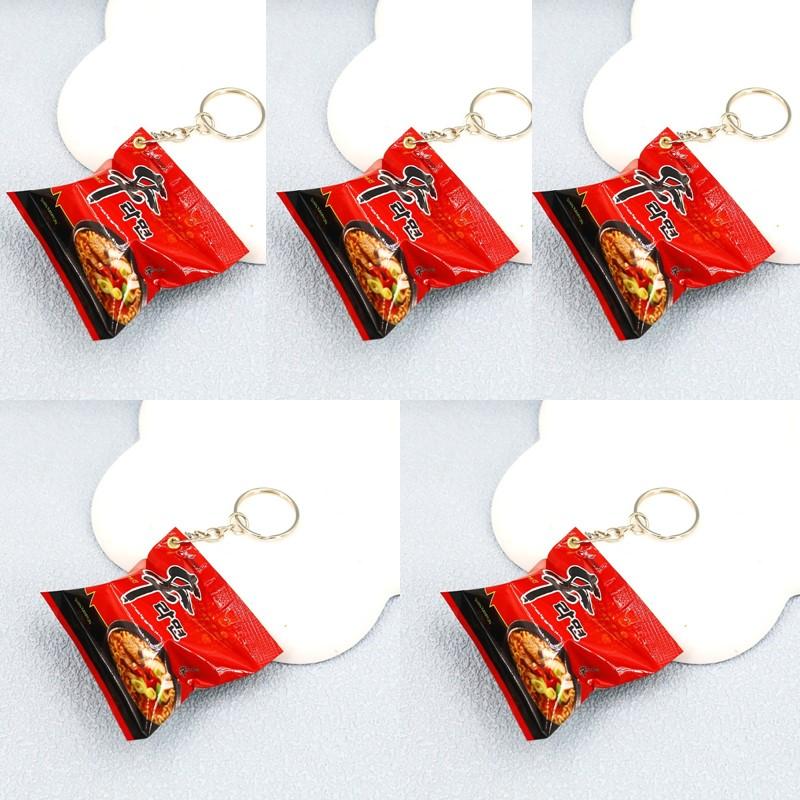Simulation Instant Noodles Keychain Backpack Turkey Noodle Hanging Pendant Small Ramen Keychains Keyring For Kids