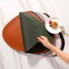 Irregular Shape PU Leather Placemats Set Oil-Proof Waterproof Dual-Sided Place Mats For Kitchen Bistro Tables Bars Coffee Shops