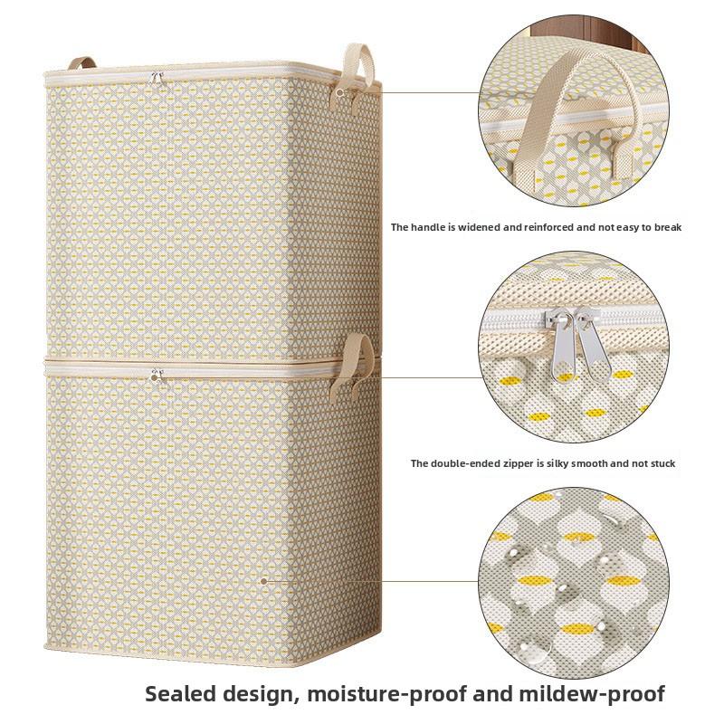 110L Oversized Wavy Gray Storage Bag - Huge Moving Organizer for Blanket Clothing Home Bedroom Organization