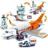 3-in-1 Stadt Flughafen Baustein Flugzeug Passagierterminal Personal Flugzeug Gepäckwagen Bus STEM Lernspielzeug Weihnachtsgeschenk