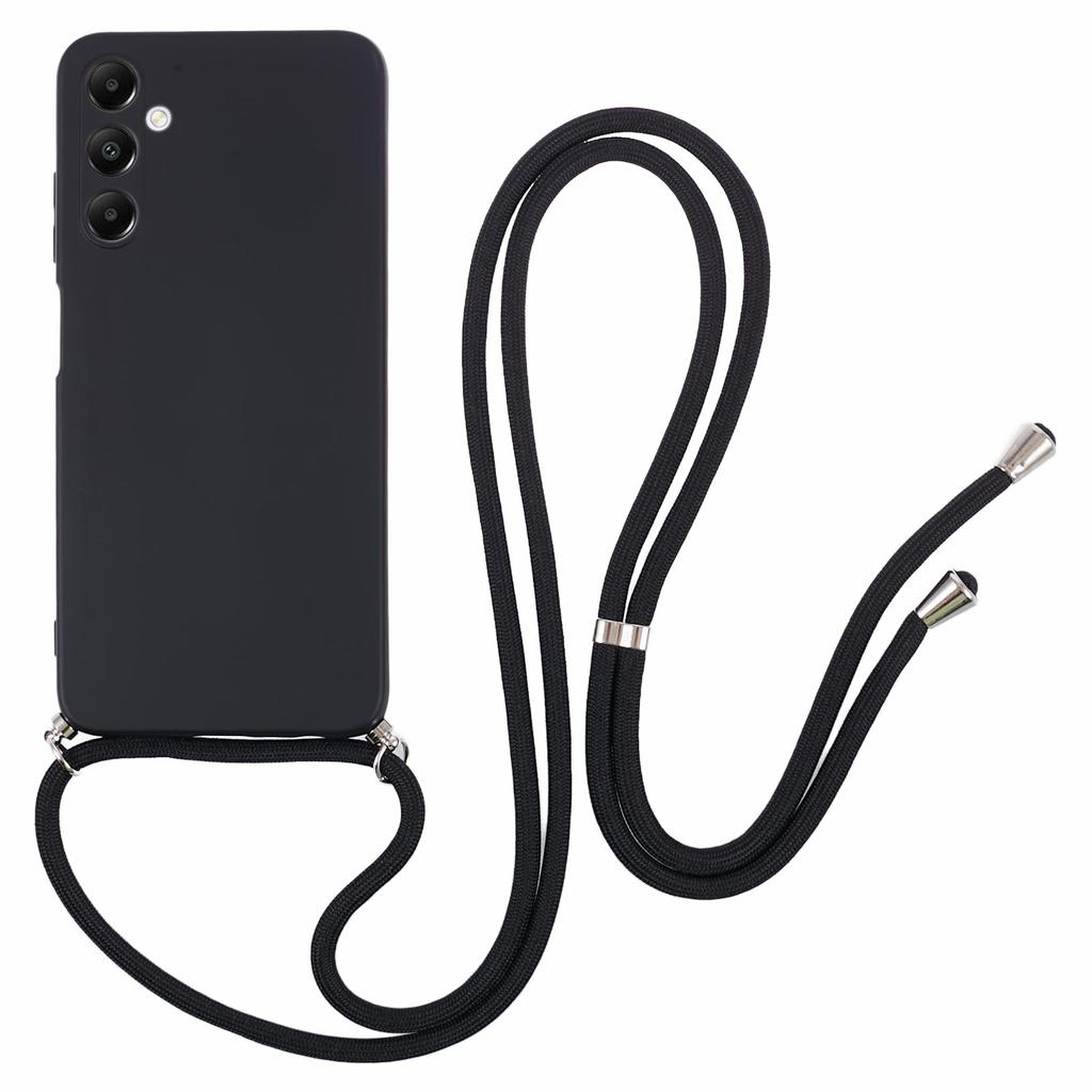 For Samsung Galaxy A05s 4G TPU Phone Case Microfiber Lining Rubberized Cover with Lanyard