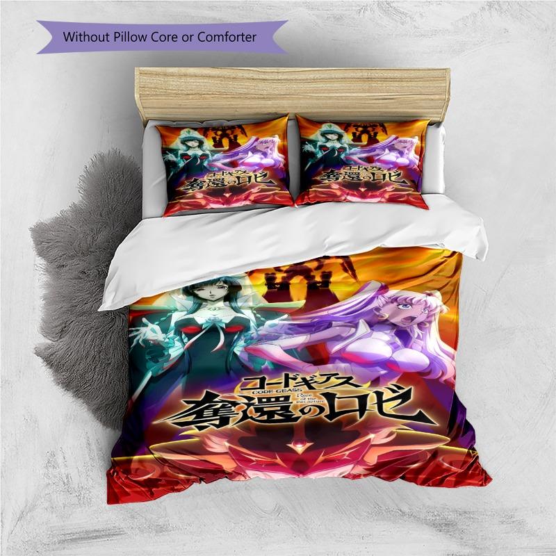 Code Geass Rozé of the Recapture Anime 3Pcs Bedding Set, Duvet Cover with 2 Pillowcases, No Comforter No Pillow Core