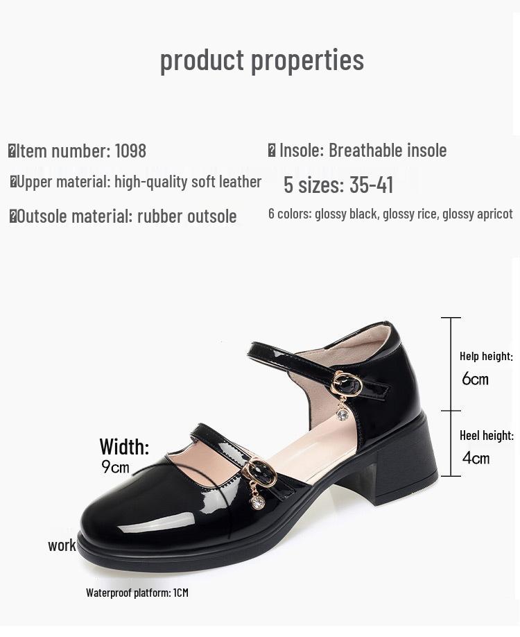 Damen 2024 Hollow Chunky Heel Sandalen: Mittelhoher Absatz Leder mit Ein-Wort-Schnalle & Geschlossene Zehe – Sommerlicher Sanfter Stil