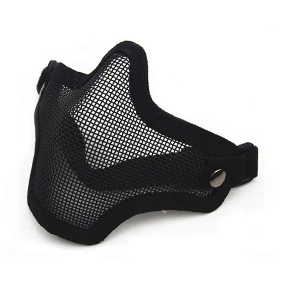 Carbon Steel Half Face Wire Mask Adjustable Steel Mesh Mask Metal Face Mask  Outdoor Sports