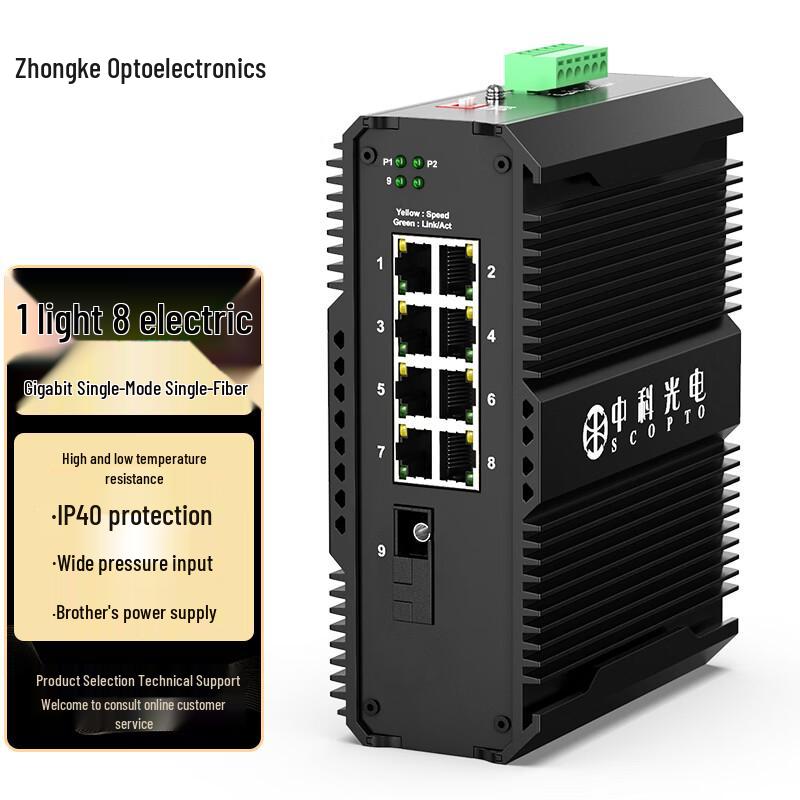 Industrial Gigabit Fiber Optic Transceiver