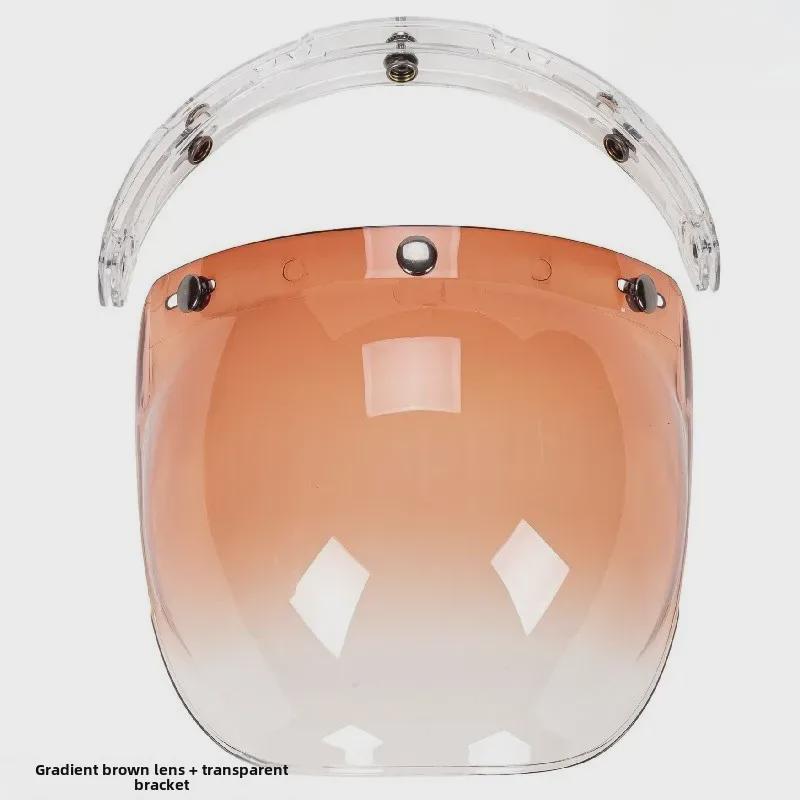 Japanese Three-Button Bubble Lens Motorcycle Helmet