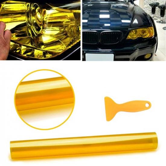 

Yellow Light Tint Film 30X180cm for Car Headlights Tail Lights Cover Vinyl Wrap