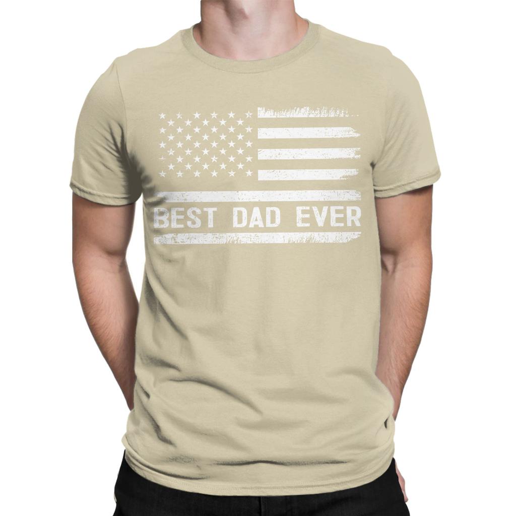 Dad Bold Patriotic American Flag Fathers Day T Shirt Unisexs Cotton Vintage TShirts Round Neck Tees Short Sleeve Clothing Gift