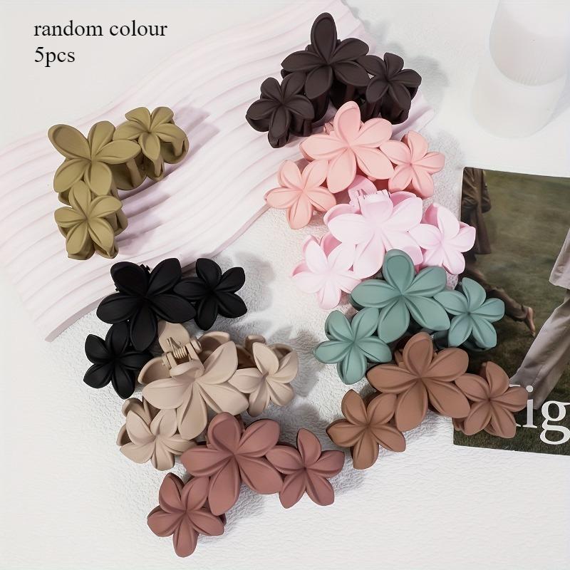 5pcs Multicolor Marble Print Flower Hair Clips-Bohemian Beach Style,Non-Slip Jaw/Claw Clips&Grips Perfect for Thick&Thin Hair