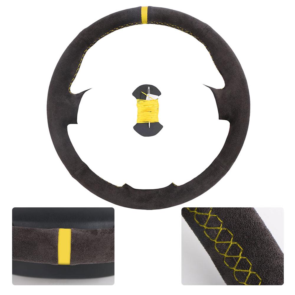 Car Steering Wheel Cover For Jeep Compass Grand Cherokee Wrangler Patriot 2012-2014 Soft Suede Leather Steering Wheel Hand-sewn