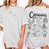 Cancun Shirt Doodles Landmarks Unisex Casual Shirt Mexican Gift Souvenir Summer Tee Playa Del Carmen Women