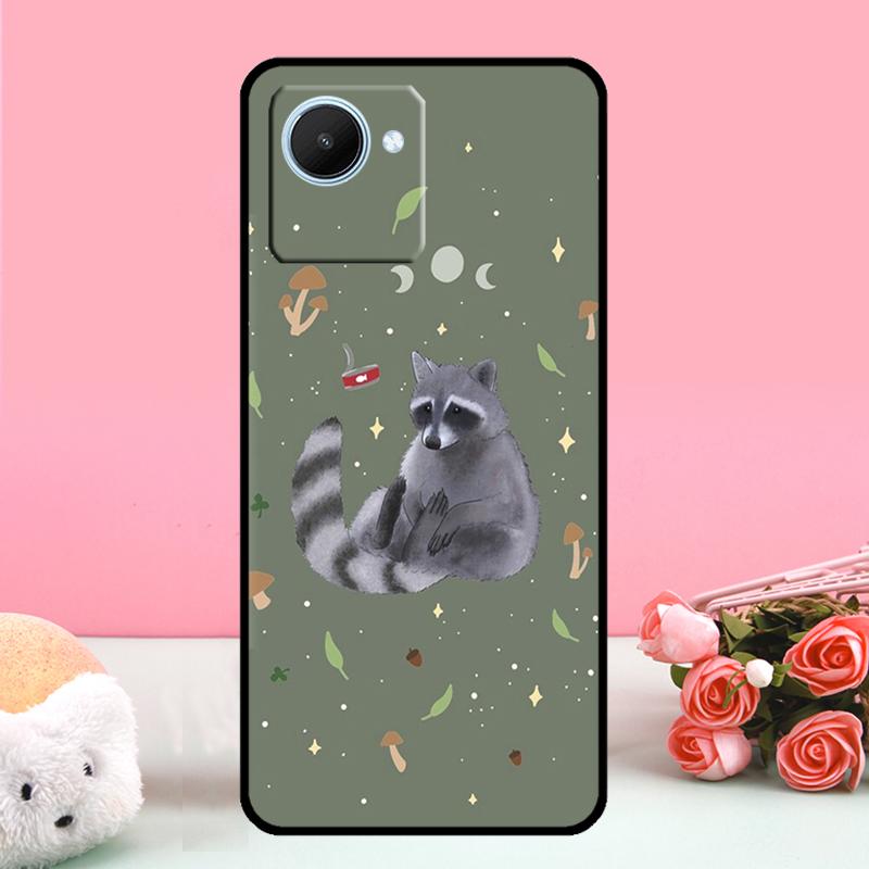 Cute Raccoon Cartoon For Realme 11 Pro Plus 10 12 Pro C55 C53 C51 C33 C31 C30 C25s C21Y C15 GT Neo5 GT3 GT5 Case